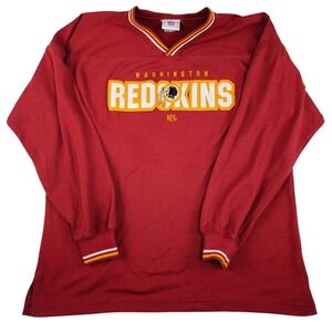 VINTAGE Washington Redskins NFL Long Sleeve V Neck Jersey Shirt Men's